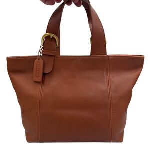 Vtg Coach Waverly‎ SoHo Tote Bag ‘95 USA Made Glove Tanned Leather Brass Buckle